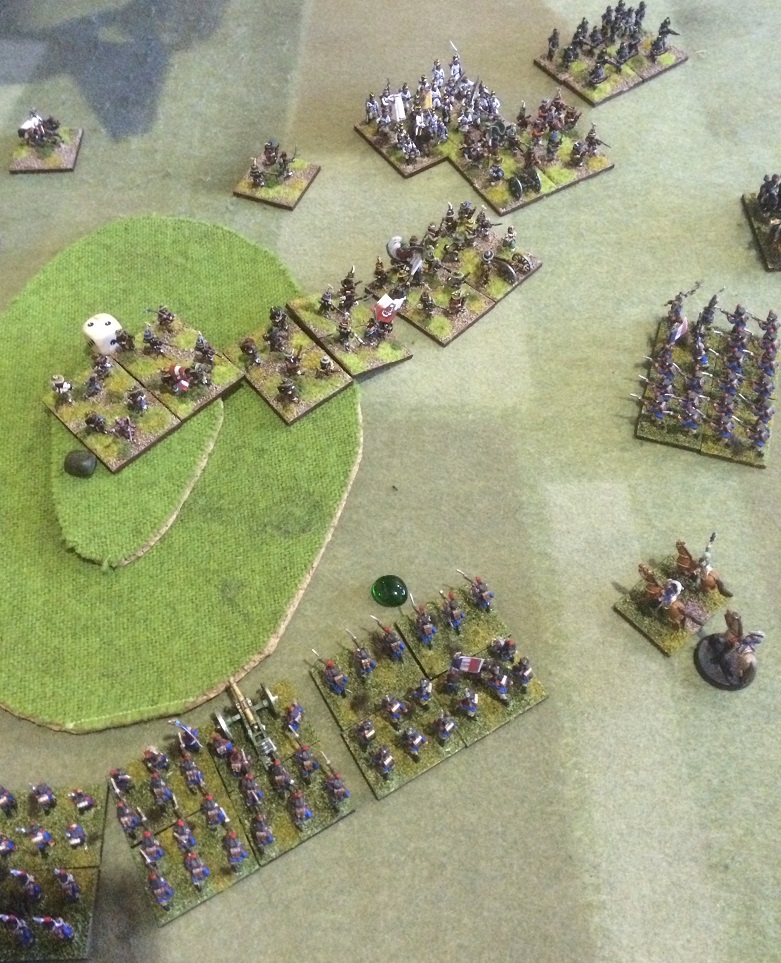 Field of Glory Napoleonics game at NICon 2016. French attacking Tyrolean rebels.