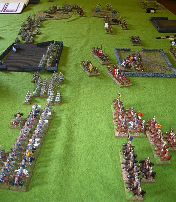 FoG-R 15mm Renaissance battle between Imperialists and Royalists.