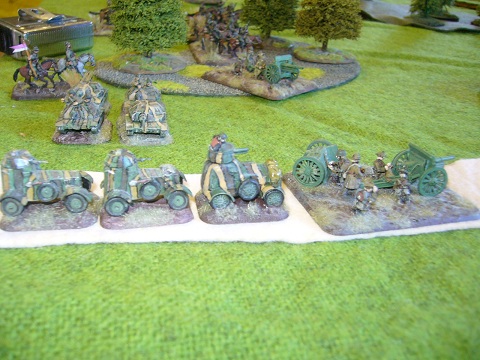 Polish armoured cars and tankettes in a Flames of War game