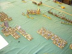 DBR 25mm Tlaxcalans and Conquistadors v Italian Wars French. Click for larger image.